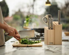 Load image into Gallery viewer, Elevate™ Fusion 5-piece Knife & Scissor Set with Beechwood Block