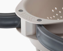 Load image into Gallery viewer, Droplet Large White Colander with Folding Handle