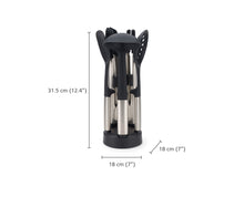 Load image into Gallery viewer, Elevate™ Fusion 5-piece Stainless-steel Utensil Set with Compact Stand