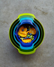 Load image into Gallery viewer, Baking Bundle (Nest™ 9 Plus Bowl Set- Multicoloured + Grip-Pin™ Ergonomic Rolling Pin - Grey)