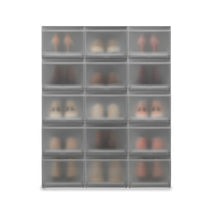 Load image into Gallery viewer, ShoeCase 6-piece Shoe Storage Box Grey