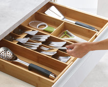 Load image into Gallery viewer, DrawerStore™ Bamboo Expanding Cutlery, Utensil & Gadgets Organiser