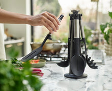 Load image into Gallery viewer, Elevate™ Stainless-Steel Silicone 5-Piece Utensils Carousel Set