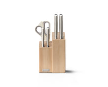 Load image into Gallery viewer, Elevate™ Fusion 5-piece Knife & Scissor Set with Beechwood Block