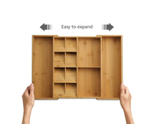 Load image into Gallery viewer, DrawerStore™ Bamboo Expanding Cutlery, Utensil & Gadgets Organiser