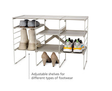 Load image into Gallery viewer, Level™ Plus Large Adjustable Shoe Rack Ecru