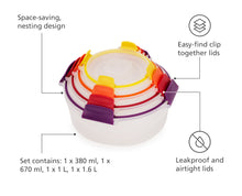 Load image into Gallery viewer, Nest™ Lock 4-Piece Multicolour Round Food Container Set