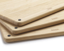 Load image into Gallery viewer, Folio™ Steel Bamboo 3-piece Chopping Board Set