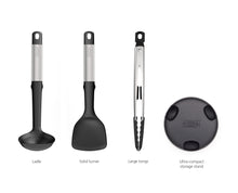 Load image into Gallery viewer, Elevate™ Fusion 3-Piece Stainless-steel Utensil Set with Compact Stand
