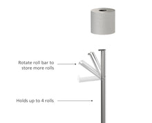 Load image into Gallery viewer, EasyStore™ Luxe 2-in-1 Stainless-Steel Toilet Roll Stand