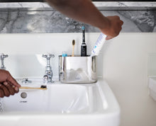 Load image into Gallery viewer, EasyStore™ Luxe Stainless-Steel Toothbrush Caddy Large
