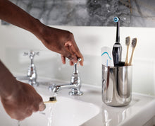 Load image into Gallery viewer, EasyStore™ Luxe Stainless-Steel Toothbrush Caddy