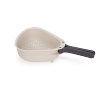 Load image into Gallery viewer, Droplet Large White Colander with Folding Handle