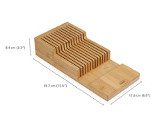 Load image into Gallery viewer, DrawerStore™ Bamboo 2-Tier Knife Organiser Large