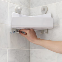 Load image into Gallery viewer, EasyStore™ White 2-piece Corner Shower Shelf Set