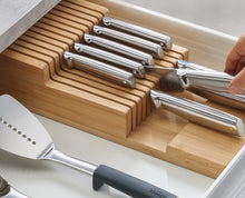 Load image into Gallery viewer, DrawerStore™ Bamboo 2-Tier Knife Organiser Large
