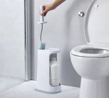 Load image into Gallery viewer, Flex™ Store Light Blue Toilet Brush with Storage Caddy