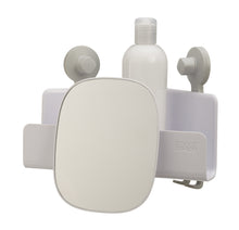 Load image into Gallery viewer, EasyStore™ White Corner Shower Shelf with Removable Mirror