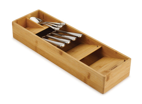 DrawerStore™ Bamboo Compact Cutlery Organiser
