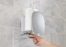 Load image into Gallery viewer, EasyStore™ White Shower Shelf with Removable Mirror