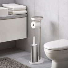 Load image into Gallery viewer, EasyStore™ Plus Stainless-Steel Toilet Roll Holder with Toilet Brush