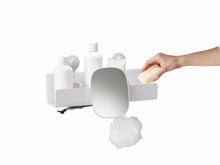 Load image into Gallery viewer, EasyStore™ White Shower Shelf with Removable Mirror Large