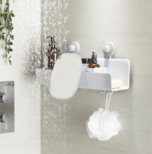 Load image into Gallery viewer, EasyStore™ White Shower Shelf with Removable Mirror Large