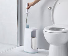 Load image into Gallery viewer, Flex™ Store Light Blue Toilet Brush with Storage Caddy