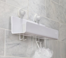 Load image into Gallery viewer, EasyStore™ White Shower Shelf with Removable Mirror Large