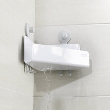 Load image into Gallery viewer, EasyStore™ White Corner Shower Shelf with Removable Mirror
