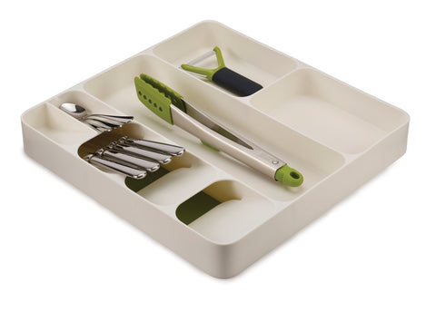 DrawerStore™ Cutlery, Utensil and Gadget Organiser - White/Green