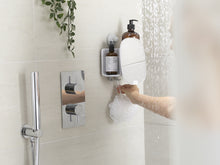 Load image into Gallery viewer, EasyStore™ White Shower Shelf with Removable Mirror