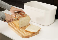 Load image into Gallery viewer, Bread Bin with Cutting Board Lid - White