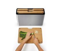 Load image into Gallery viewer, Folio™ Steel Bamboo 3-piece Chopping Board Set

