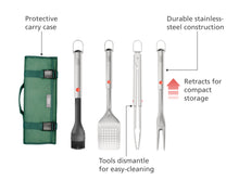 Load image into Gallery viewer, GrillOut™ 4-Piece Stainless-Steel BBQ Utensil Set with Storage Case
