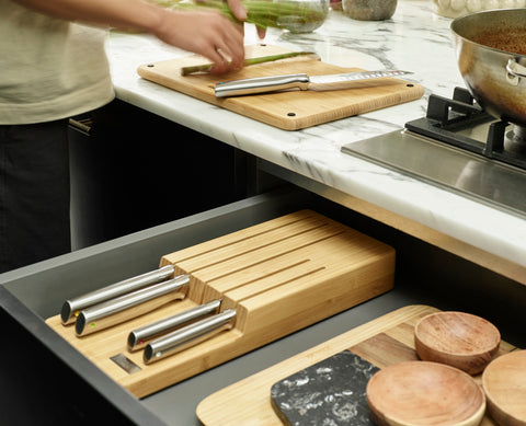 Elevate™ Steel Knife Set with In-Drawer Bamboo Storage Tray