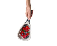 Load image into Gallery viewer, Droplet Mini White Colander with Folding Handle
