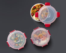 Load image into Gallery viewer, Nest™ Lock 4-Piece Red 1L Round Food Container Set
