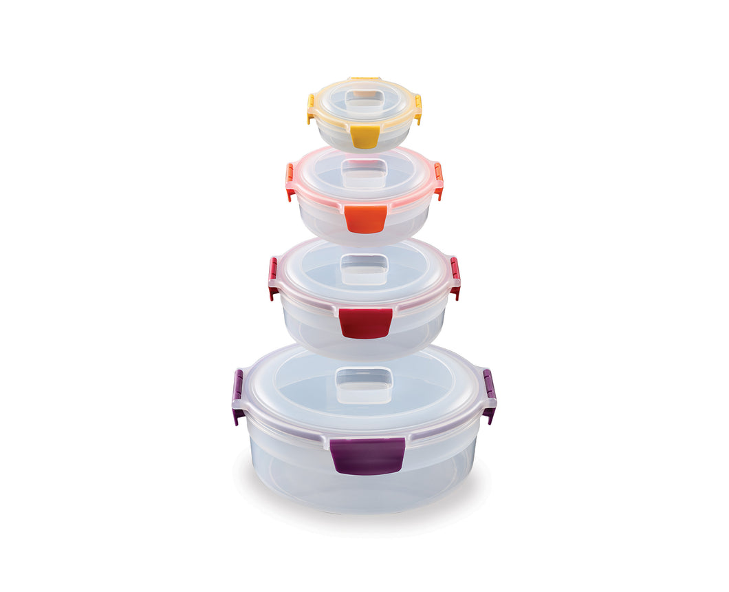 Nest™ Lock 4-Piece Multicolour Round Food Container Set