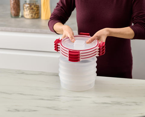 Nest™ Lock 4-Piece Red 1L Round Food Container Set