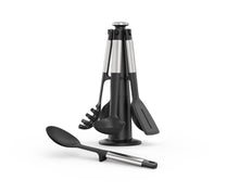 Load image into Gallery viewer, Elevate™ Stainless-Steel Silicone 5-Piece Utensils Carousel Set
