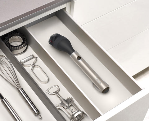 GrillOut™ Black BBQ Silicone Basting Brush with Extending Handle