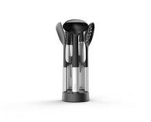 Load image into Gallery viewer, Elevate™ Fusion 5-piece Stainless-steel Utensil Set with Compact Stand
