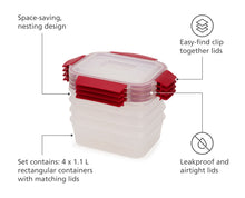 Load image into Gallery viewer, Nest™ Lock 4-Pc 1.1L Food Container Set
