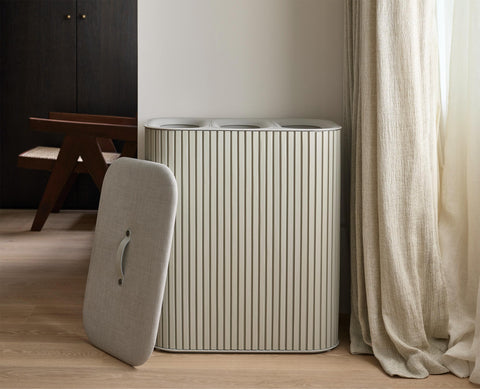 Tota Trio Luxe 90L Ecru Laundry Separation Basket