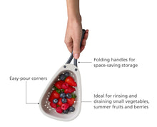 Load image into Gallery viewer, Droplet Mini White Colander with Folding Handle
