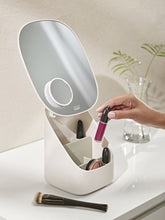 Load image into Gallery viewer, Viva Pedestal Mirror with Cosmetic Organiser
