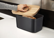 Load image into Gallery viewer, Bread Bin with Cutting Board Lid - Black
